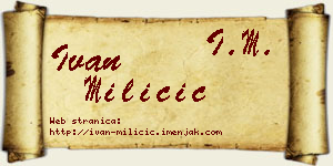 Ivan Miličić vizit kartica